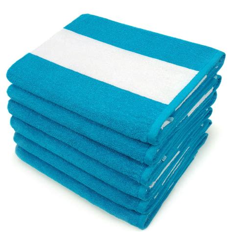 Kaufman Cabana Terry Loop Beach Towel 6 Pack 30x 60 Turquoise