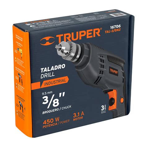 Taladro 3 8 450 W Industrial Truper Taladros 16706
