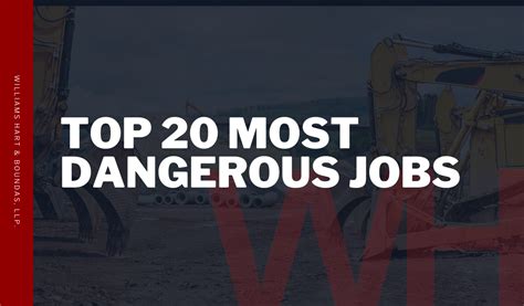Top 20 Most Dangerous Jobs Williams Hart And Boundas
