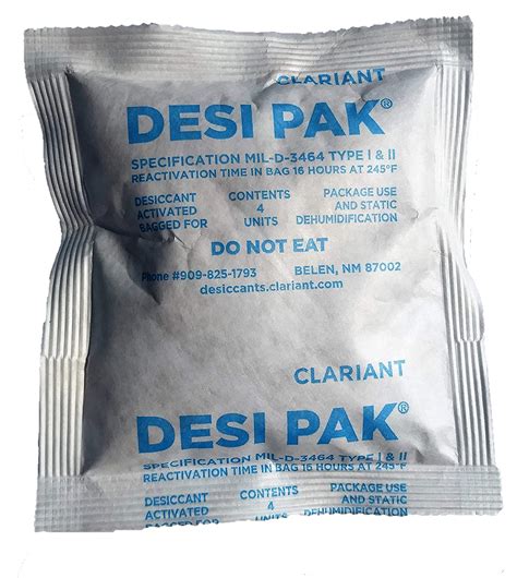 Individually Sealed 13 Oz Desi Pak Bentonite Clay Desiccant Tyvek Bag