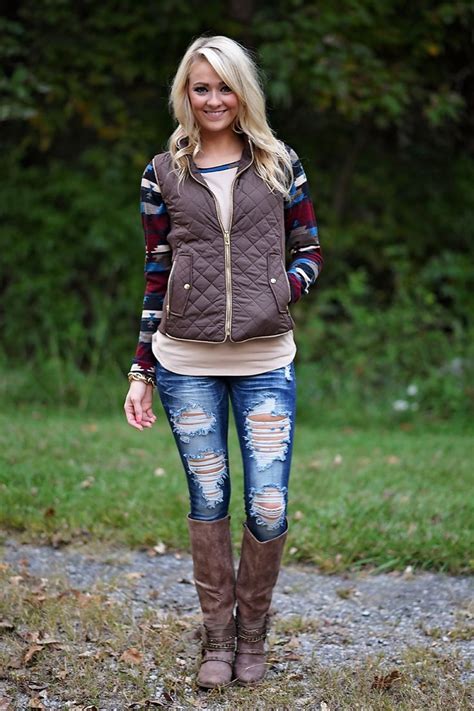 Quilted Vest Brown The Pulse Boutique Fashion Cute Fall Outfits