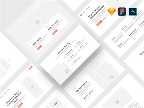 Browse more than 700 freebies (ui/ux, ios, android, icons & device mockups). Sections - Landing Pages Wireframe Kit - Free Sketch ...