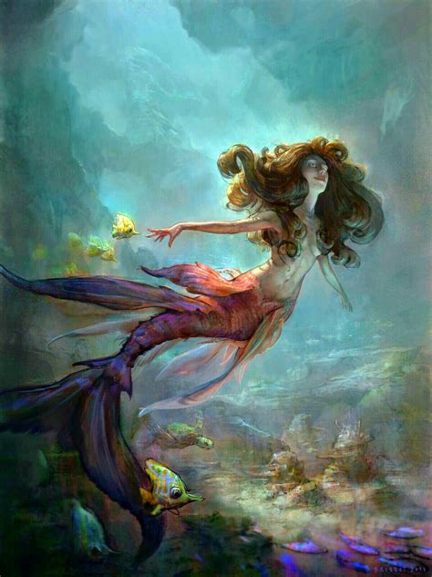 Pin By Vilma Flott On Mermaids Sirenas Mermaid Artwork Mermaid