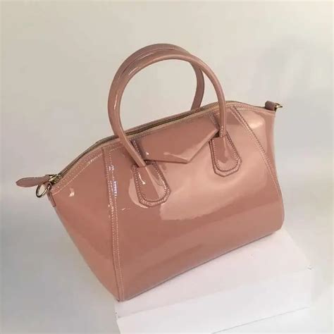 Nude Color Patent Leather Large Capacity Casual Tote PU Leather Soft