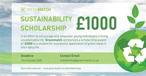 GreenMatch Sustainability Scholarship of £1000- Apply Now