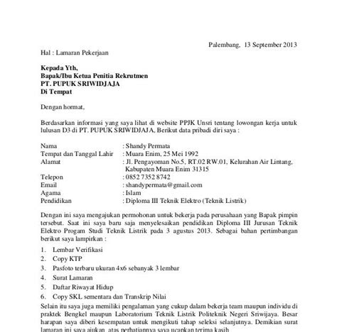 Maybe you would like to learn more about one of these? Contoh Surat Lamaran Kerja Ke Perusahaan Pertamina ...