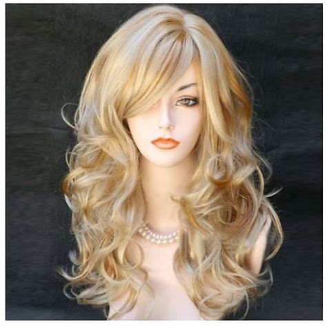 Blonde Wigs For Women Synthetic Wig Body Wave Wavy With Bangs Wig Women