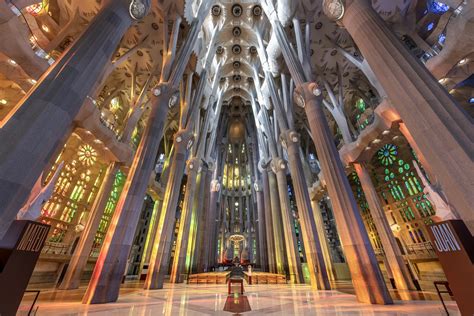 The Interior Of The Sagrada Familia In Barcelona Spain R