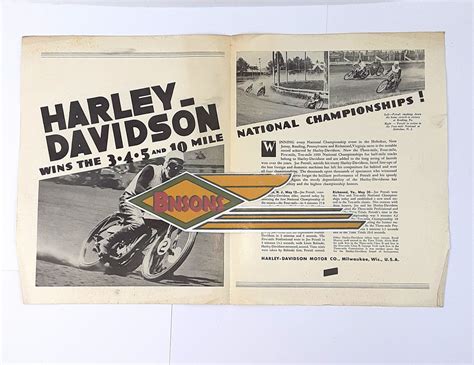 Original Harley 1935 Joe Petrali National Champion Counter Flyer