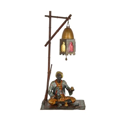 Antique Austrian Cold Painted Bronze Orientalist Lamp Mayfair Gallery
