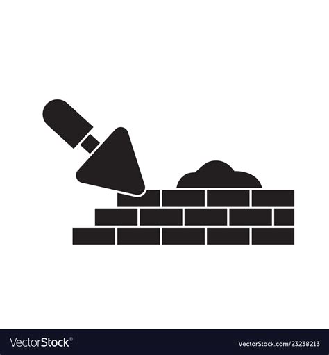 Brick Laying Masonry Black Concept Icon Royalty Free Vector