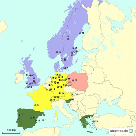 Stepmap Ems Europe Numbered Un Geoscheme Landkarte Für Europa