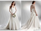 Ivory ball gown wedding dress with long, lace sleeves inspired by Kate ...