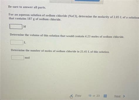 Solved Be Sure To Answer All Parts For An Aqueous Solut