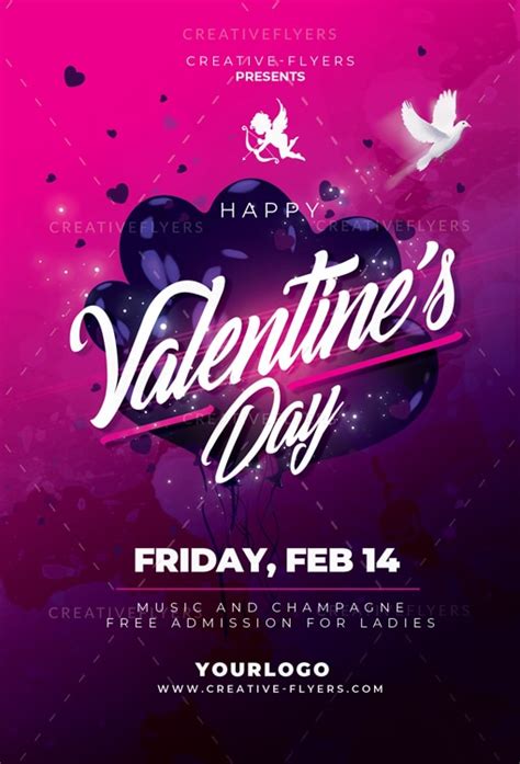 Valentines Day Flyer Design For Adobe Photoshop Creative Flyers