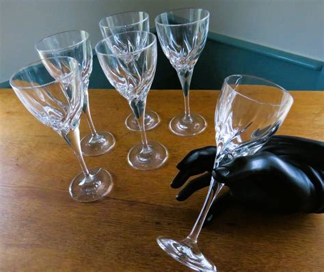 Set Of 6 Da Vinci Twist Wine Glasses Water Goblets Rcr Crystal Etsy