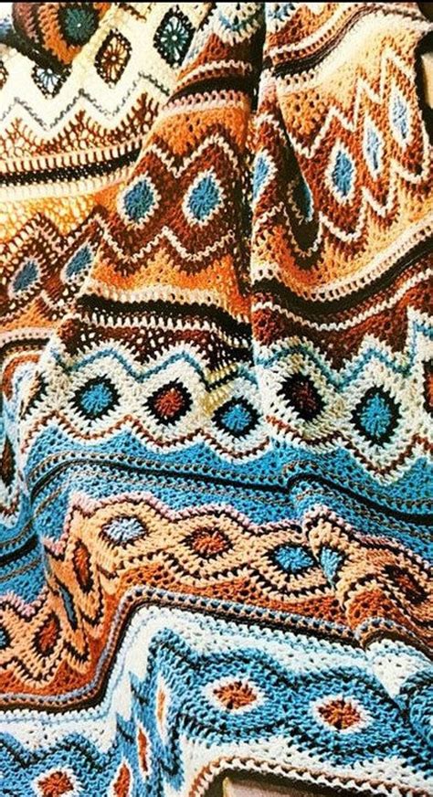 Navajo Crochet Pattern Vintage Crochet Navajo Afghan Pattern Pdf