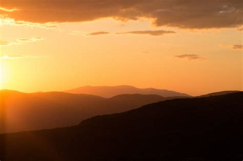 Warm Mountain Sunset Royalty Free Stock Photo