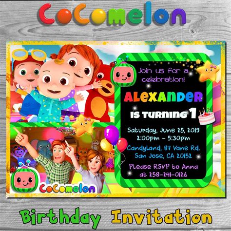Free Cocomelon Invitation Template