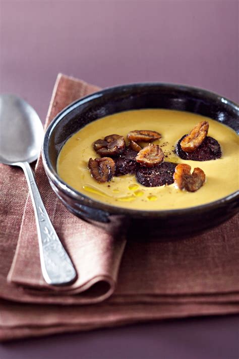 Recette soupe au potiron châtaignes et boudin noir