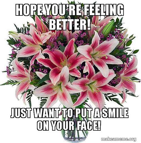 Hope Youre Feeling Better Just Want To Put A Smile On Your Face