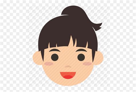 Avatar Character Person Ponytail Profile User Woman Icon