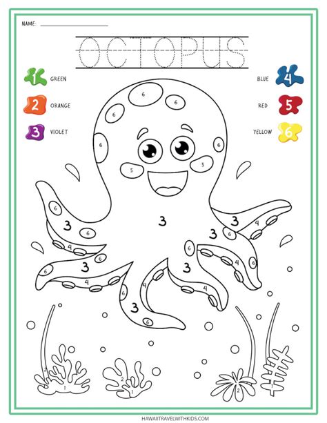 Under The Sea Worksheets Color And Numbers