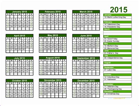 14 Calendar Template 2015 Excel Excel Templates Excel Templates
