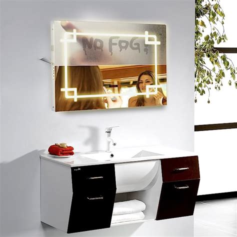 Led Bathroom Mirror With Demister Bluetooth Speaker Modern Illuminated