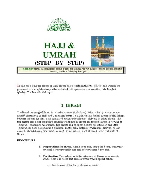 Hajj And Umrah Step By Step Pdf Hajj Salat