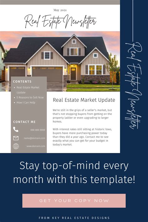 Real Estate Newsletter Template A Customizable Canva Real Etsy