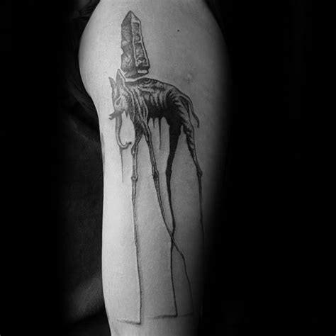 50 Salvador Dali Elephant Tattoo Designs For Men Painting Ink Ideas