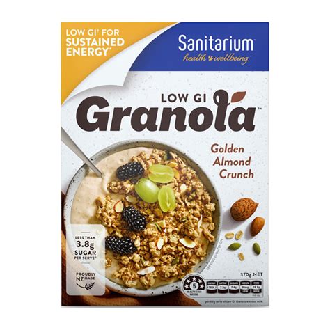 Sanitarium Low Gi Granola Golden Almond Crunch Gi Foundation