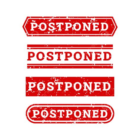 Postpone Stamp Vector Png Images Postponed Red Stamp Postponed Stamp