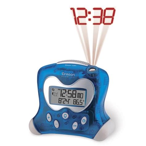 Oregon Scientific Rm Pna Blue Projection Atomic Alarm Clock With Indoor Temperature Oregon