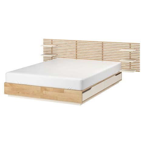 Nos lits 2 places se déclinent dans un éventail de styles de matériaux et de finitions. MANDAL Structure lit avec tête de lit, bouleau, blanc ...