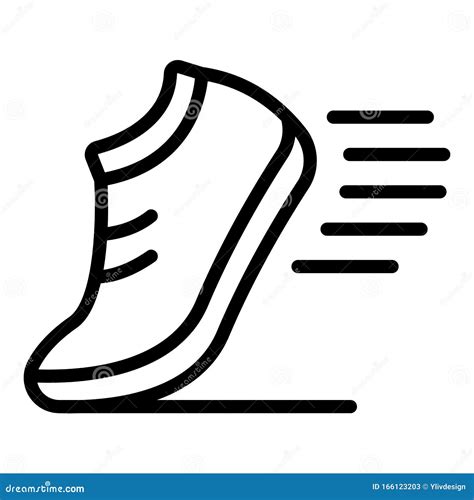 Running Shoe Icon Outline Style Stock Vector Illustration Of Fashion