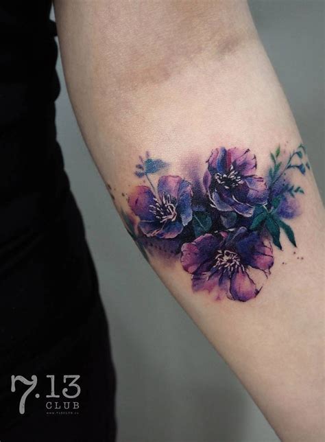 Floral Watercolor Tattoo © Tattoo Artist Irina Doroshenko Coosomno 💟💟💟