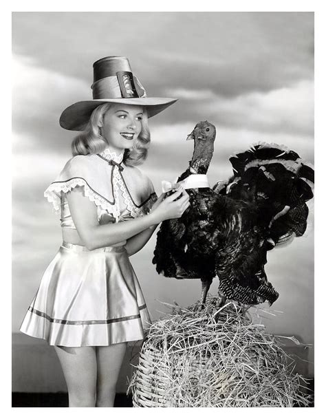 Pin Up Woman Posing With Thanksgiving Turkey Photograph By Long Shot