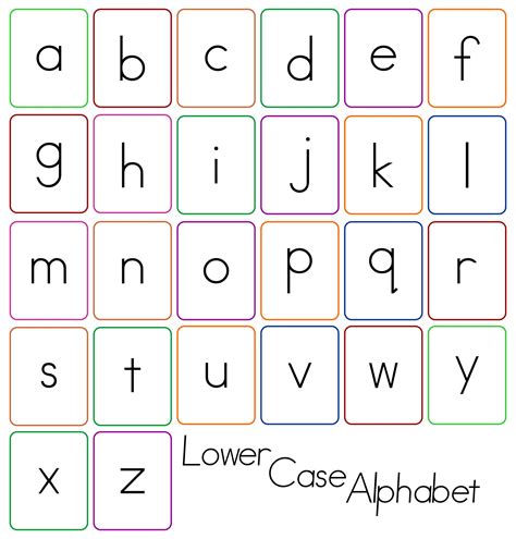 Free Printable Lower Case Letters
