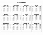Blank 2021 Calendar Printable | Calendar printables, 2021 calendar ...
