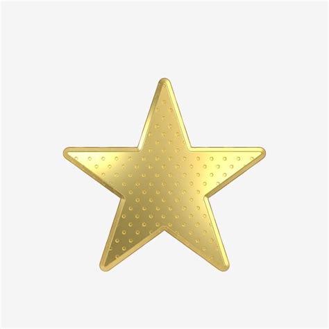 Dotted Metal Texture Five Pointed Star Three Dimensional Golden Five