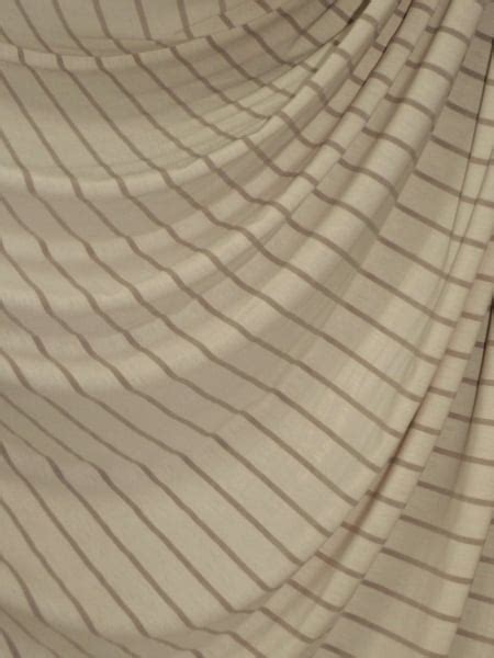 Viscose Cotton 4 Way Stretch Fabric Horizontal Mochacream Stripe