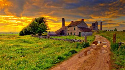Old Farm After A Storm Hdr Wallpaper Nature And