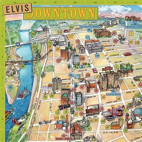 A Memphis Map Thats Fit For The King Memphis Map Downtown Memphis