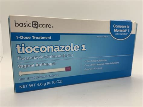 Basic Care Tioconazole Ointment 65 Vaginal Antifungal 1 Dose Treatment