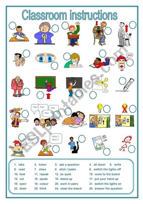 Classroom Instructions A Labelling Worksheet Editable Classroom