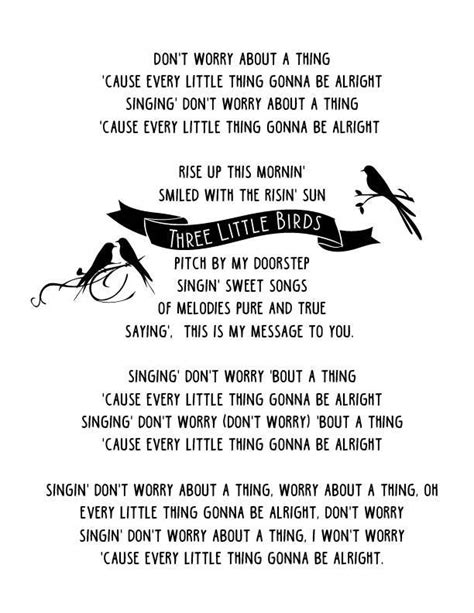Bob Marley Lyrics Three Little Birds Song Birds