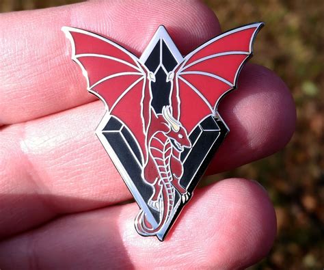 Flying Dragon Hard Enamel Pin Wyvern Pin Fantasy Pin Dragon Jewelry
