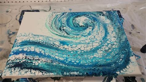 Acrylic Pouring Pour Painting Ocean Wave Fluid Art Acrylic